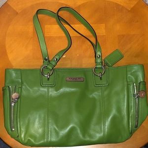 Green Leather Coach Purse